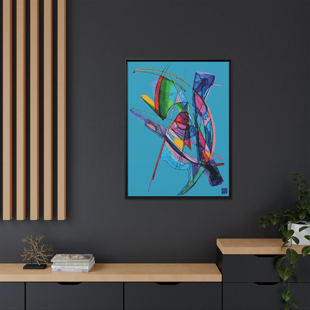 Watching (Turquoise Background) Matte Canvas, Framed