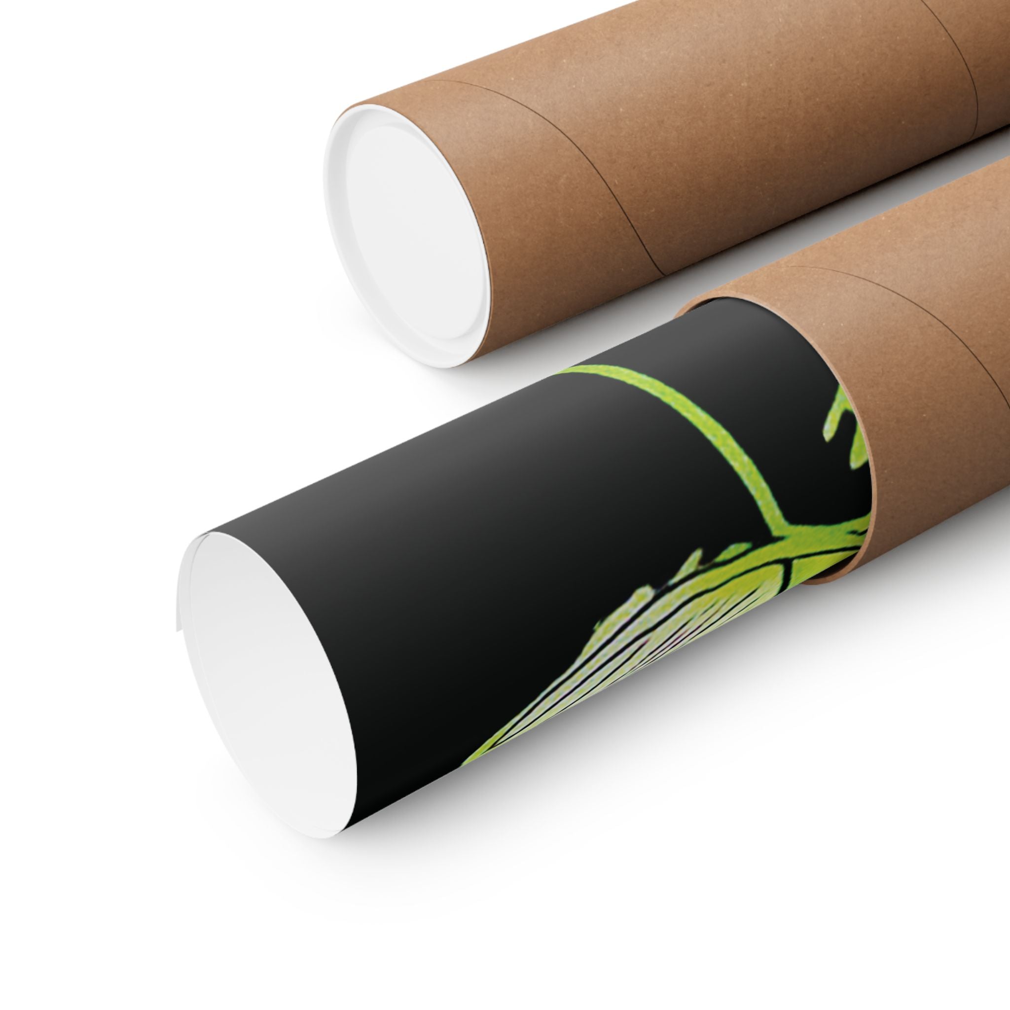 Dive Reflex (Lime, Black Background) Matte Poster