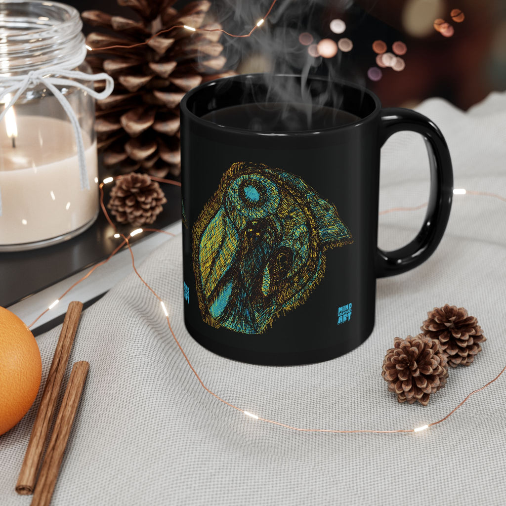Who Are You? (Gold) Black Ceramic Mug (11oz, 15oz)