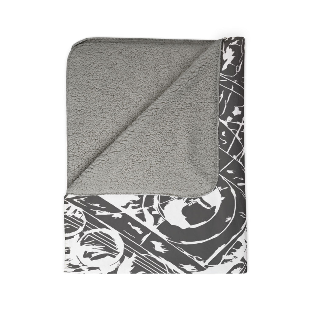 Love (White, Mirror, Dark Gray Background) Fleece Sherpa Blanket