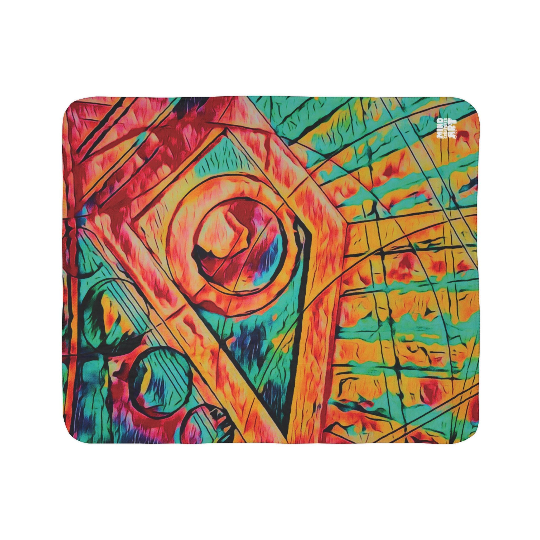Love (Bright) Fleece Sherpa Blanket
