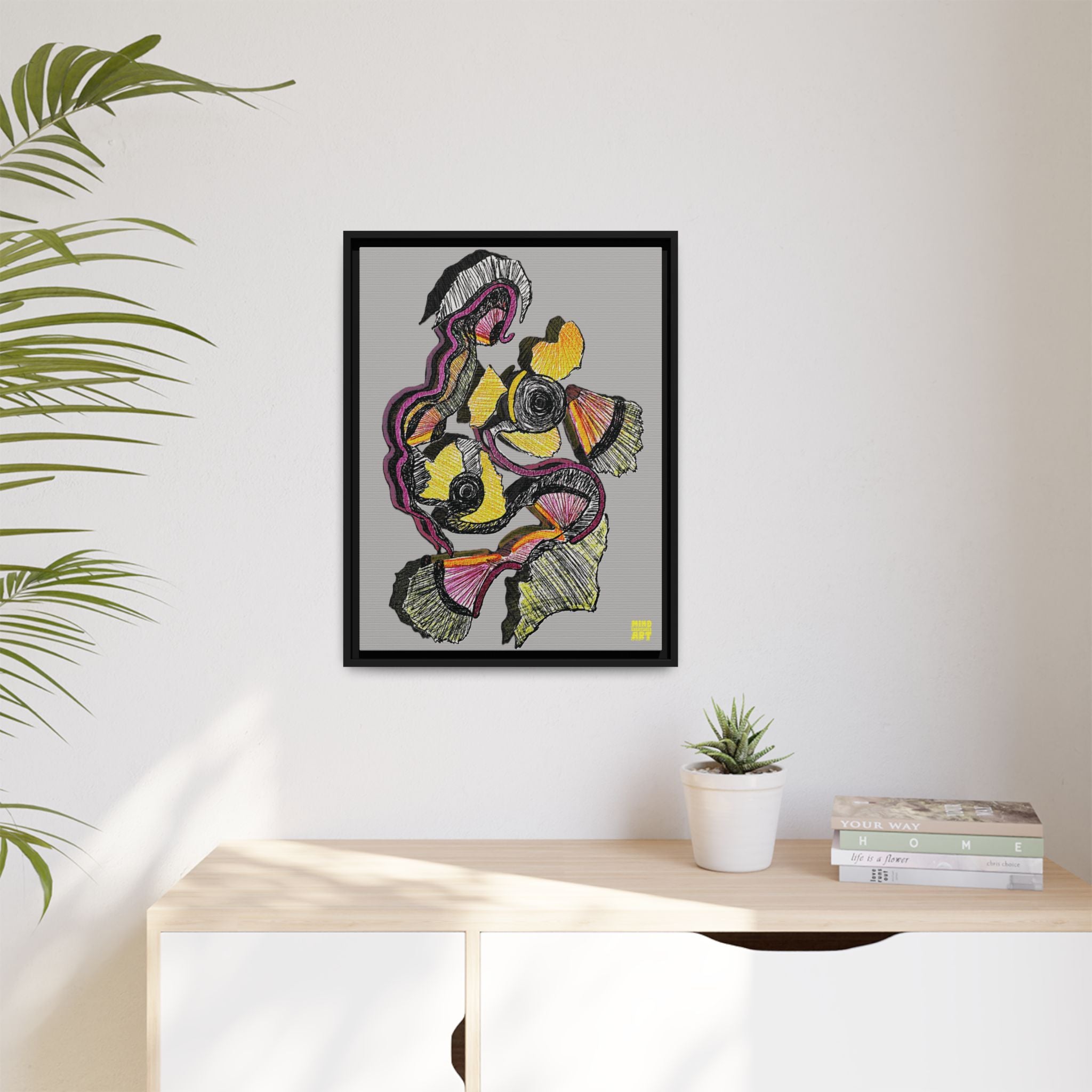 Crimson Teacher (Light Gray Background) Matte Canvas, Framed