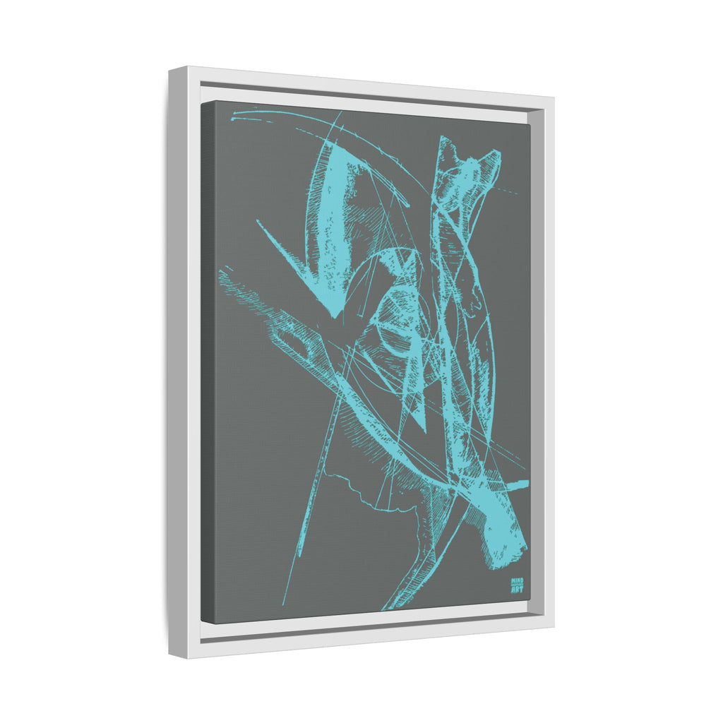 Watching (Aqua, Dark Gray Background) Matte Canvas, Framed