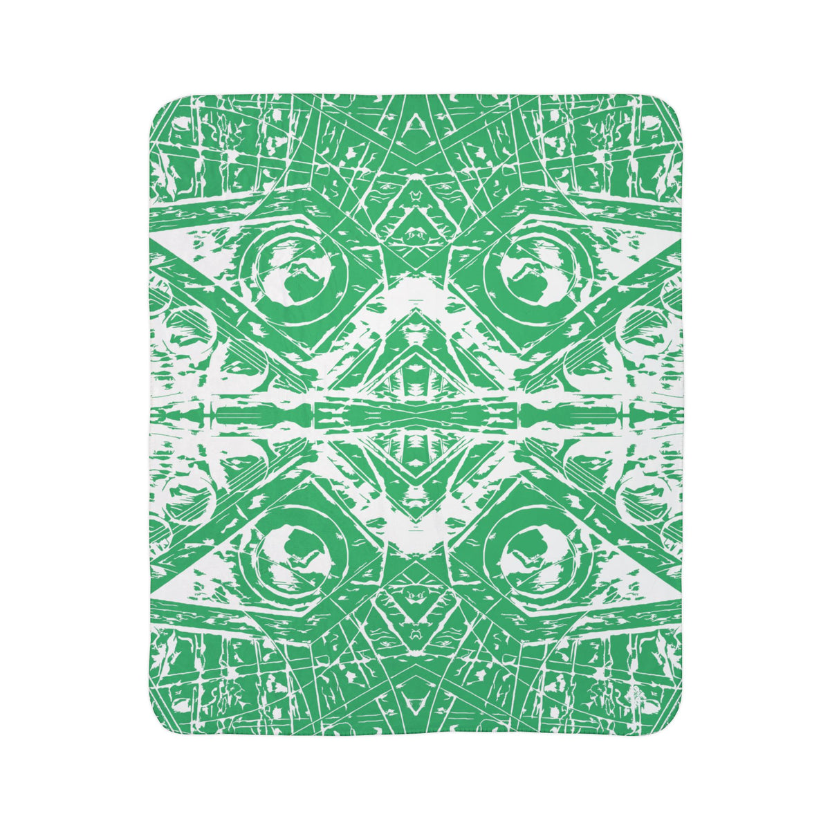 Love (White, Mirror, Green Background) Fleece Sherpa Blanket