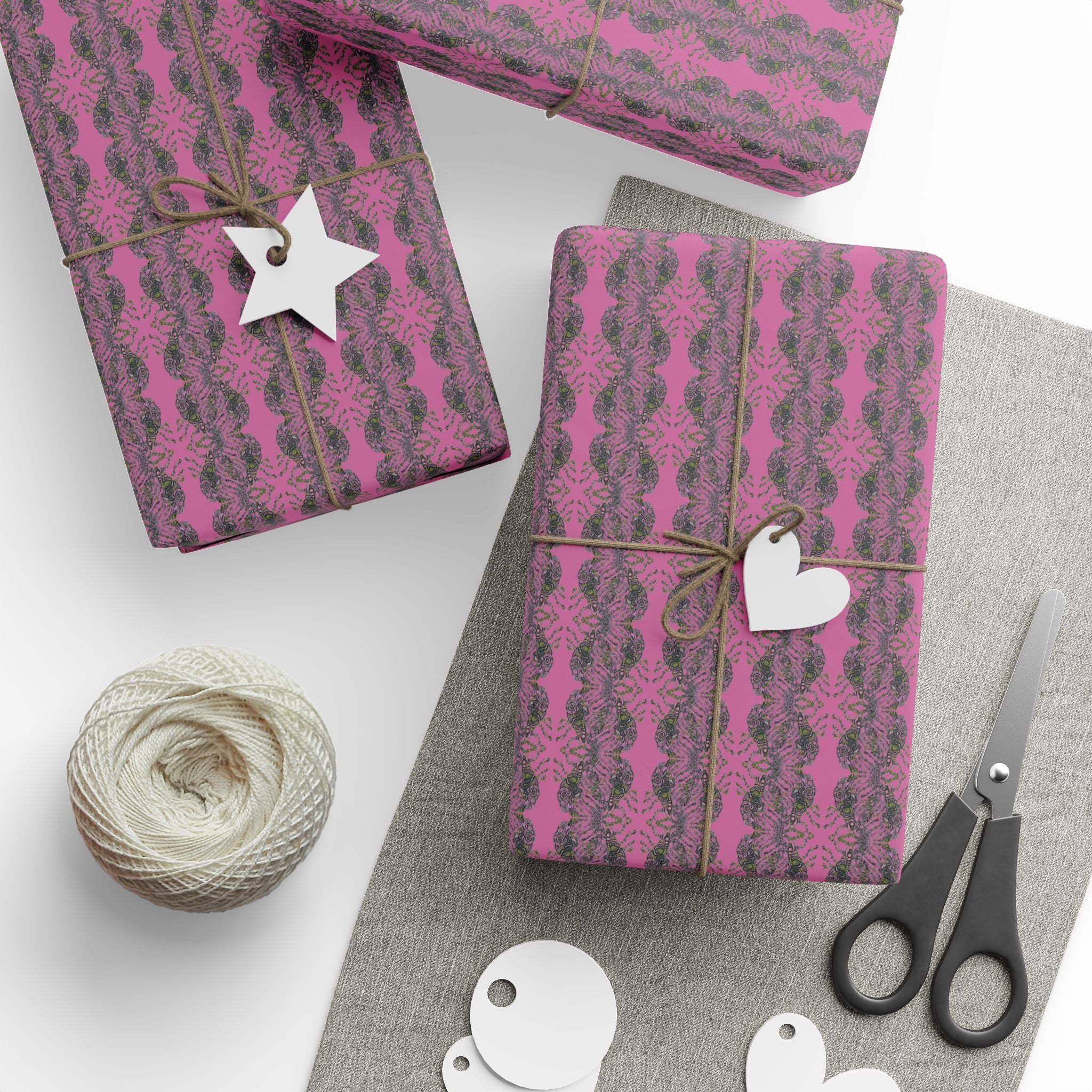 Vessel (Neon, Mirror, Pink Background) Heavy Wrapping Paper