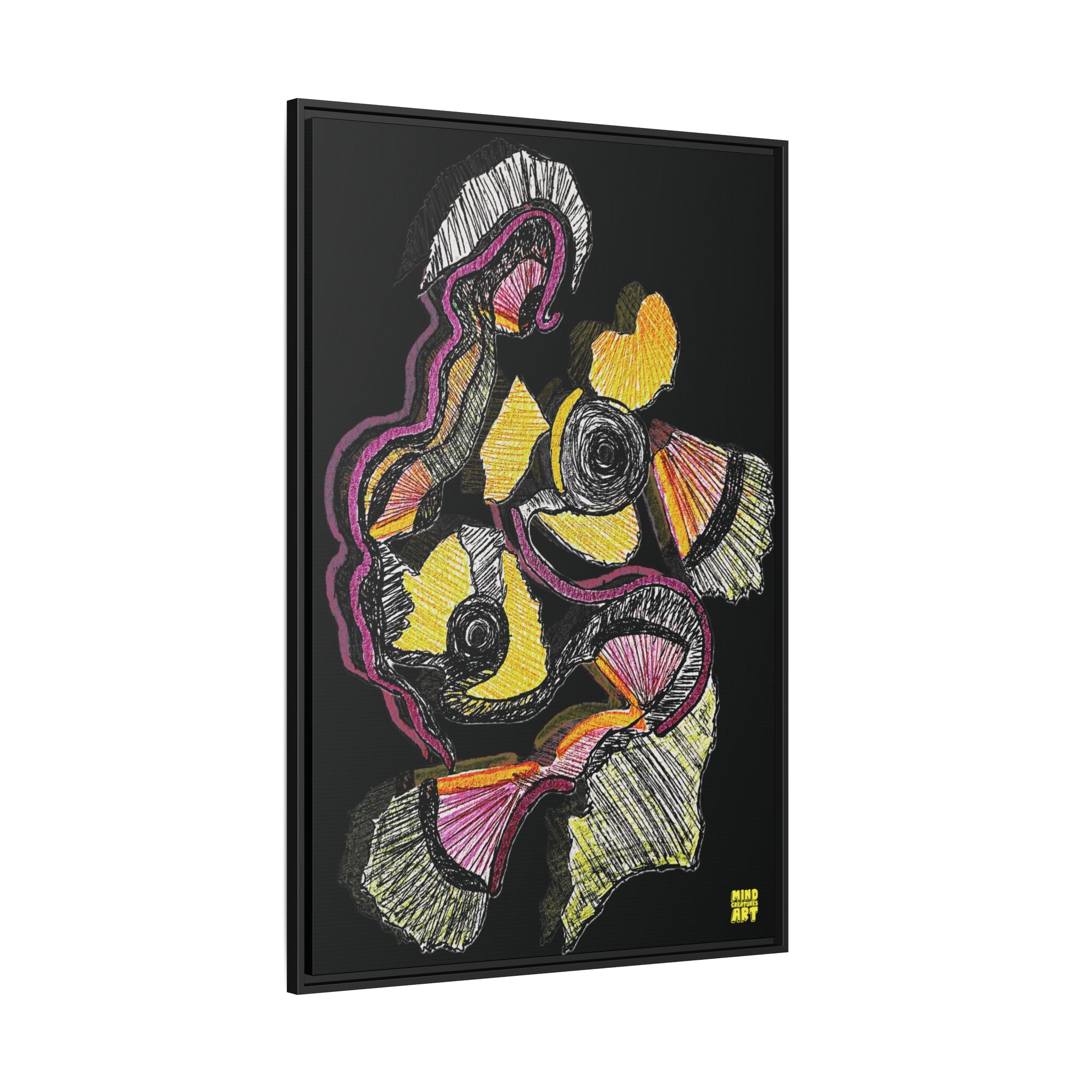 Crimson Teacher (Black Background) Matte Canvas, Framed