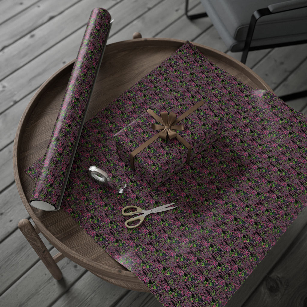 Vessel (Neon, Black Background) Heavy Wrapping Paper