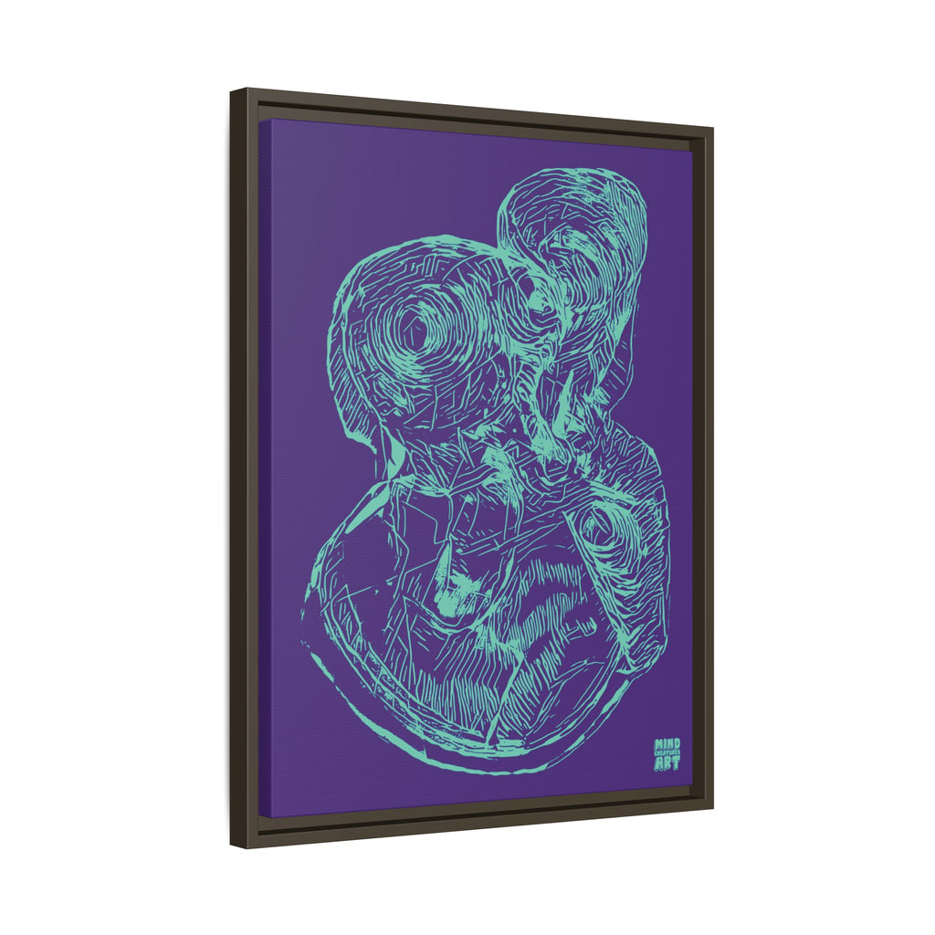 Curiosity (Teal, Purple Background) Matte Canvas, Framed
