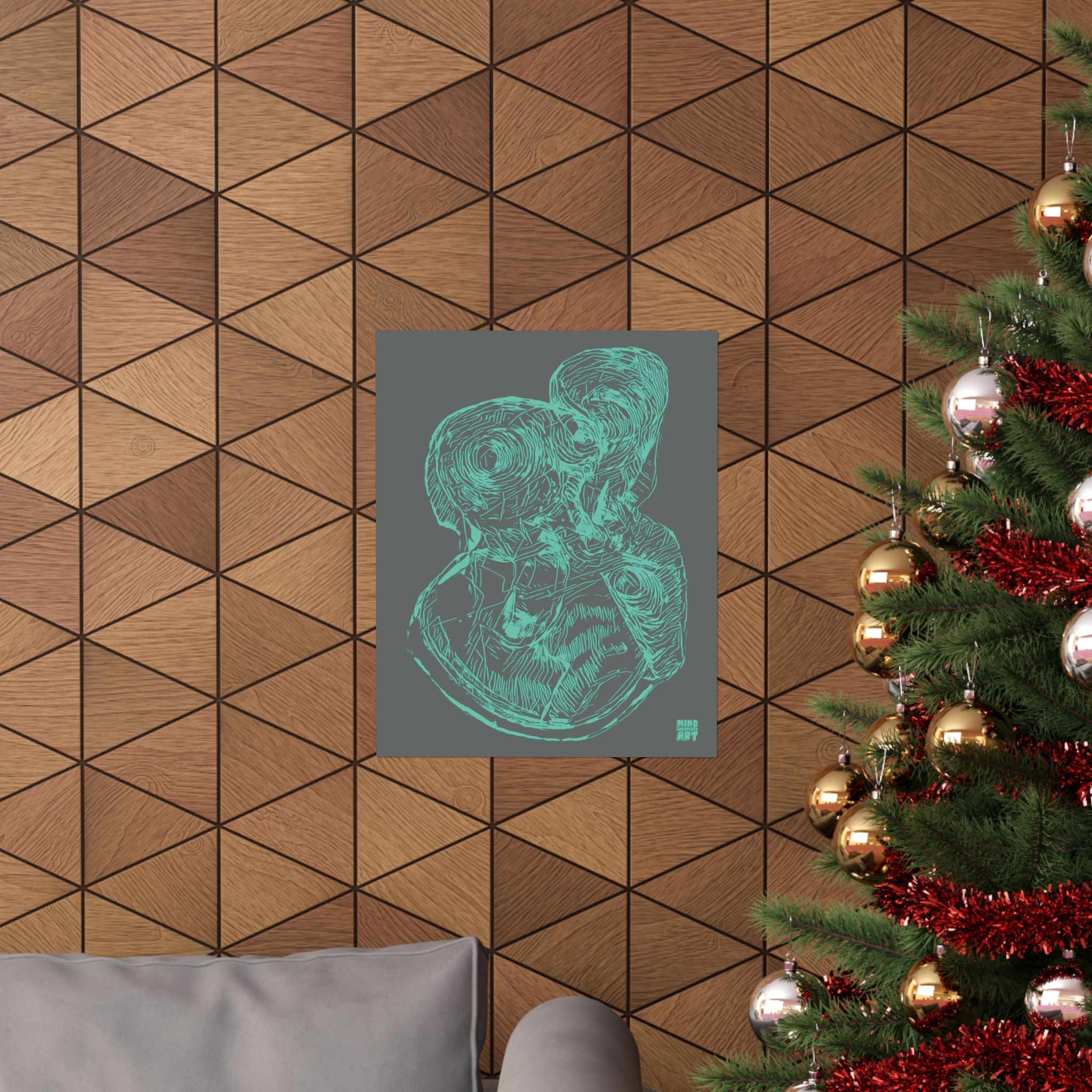 Curiosity (Teal, Dark Gray Background) Matte Poster