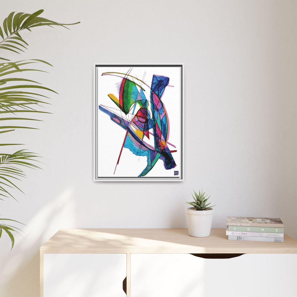 Watching (White Background) Matte Canvas, Framed