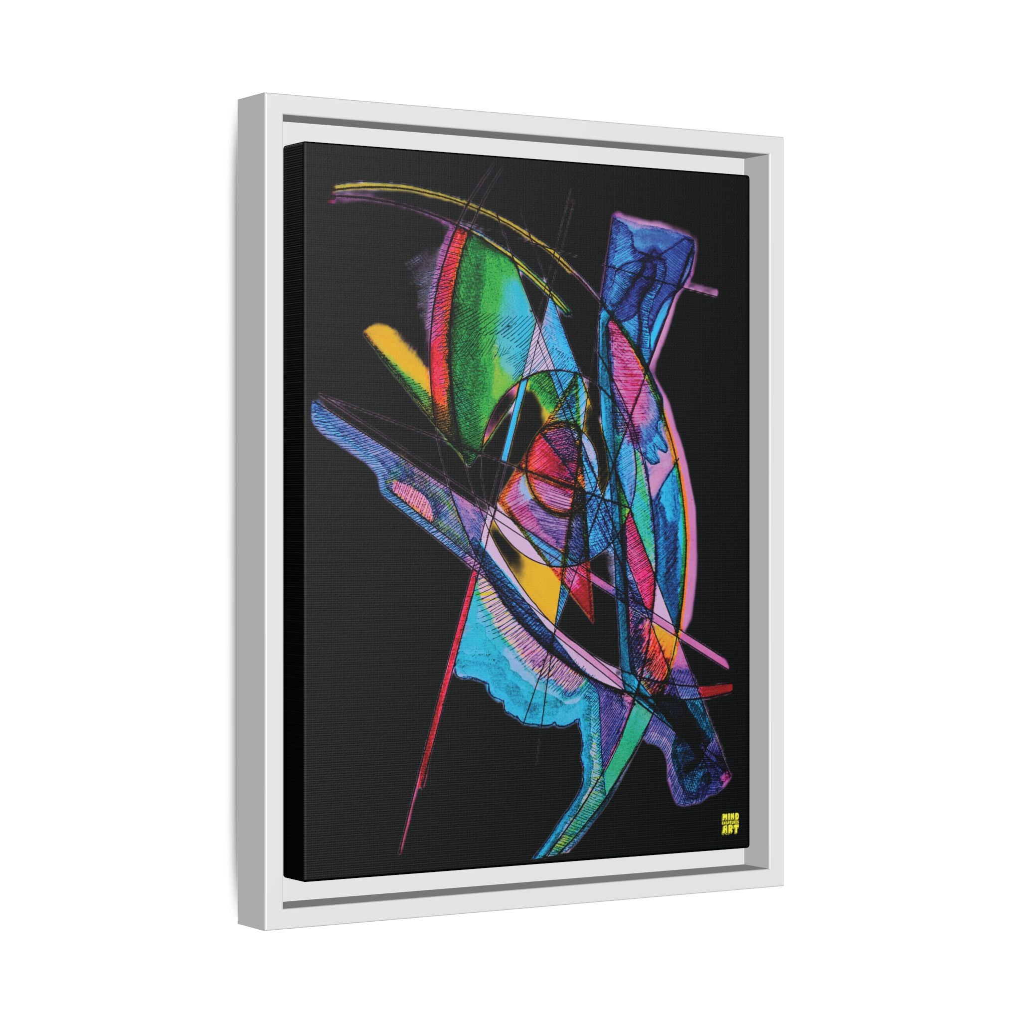 Watching (Black Background) Matte Canvas, Framed