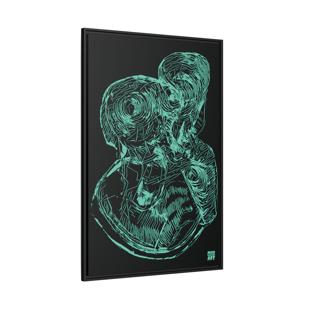Curiosity (Teal, Black Background) Matte Canvas, Framed