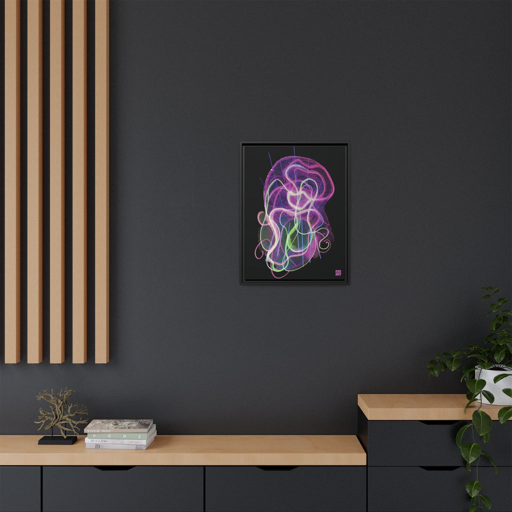 Davy Jones (Electric Pink, Black Background) Matte Canvas, Framed
