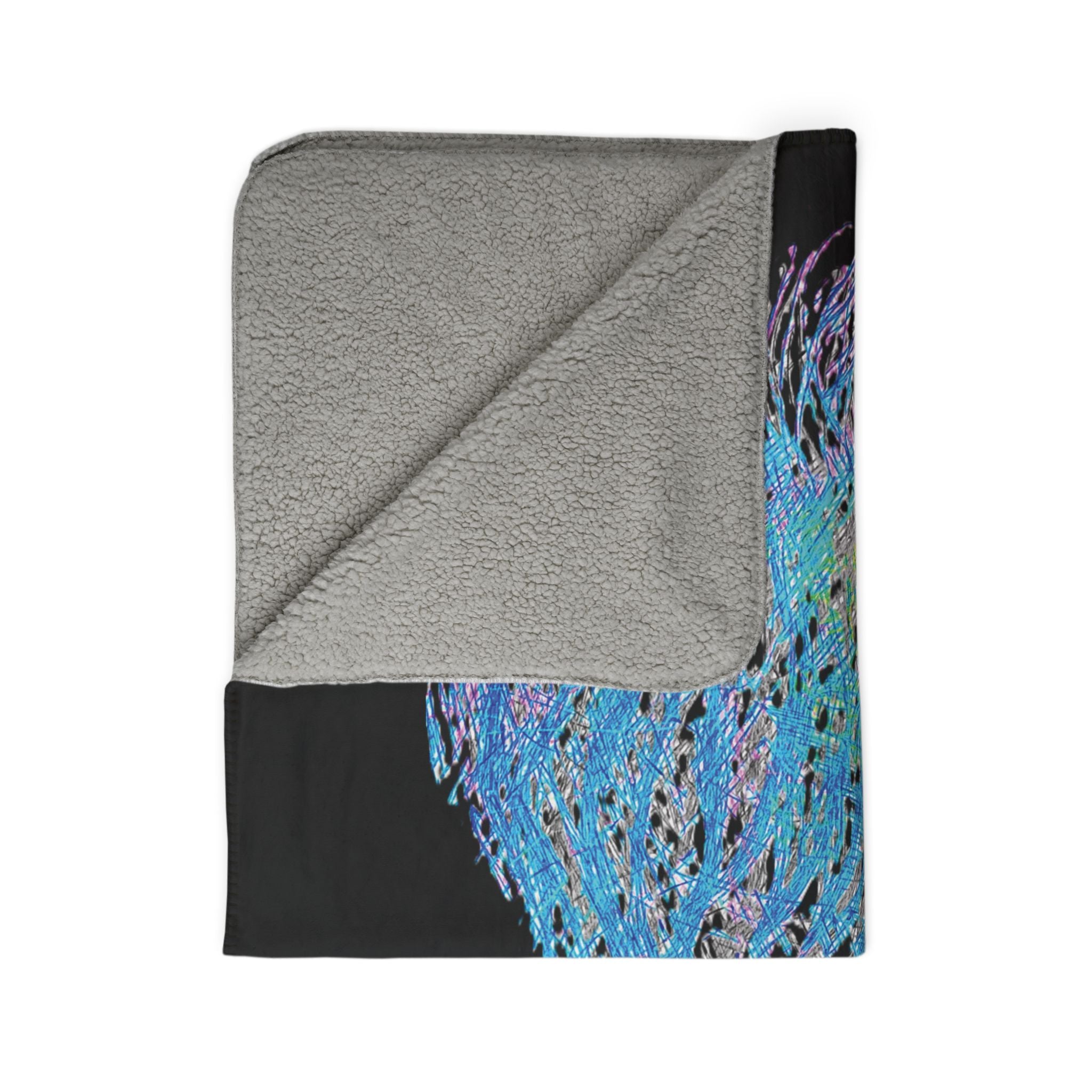 Party Monster (Black Background) Fleece Sherpa Blanket