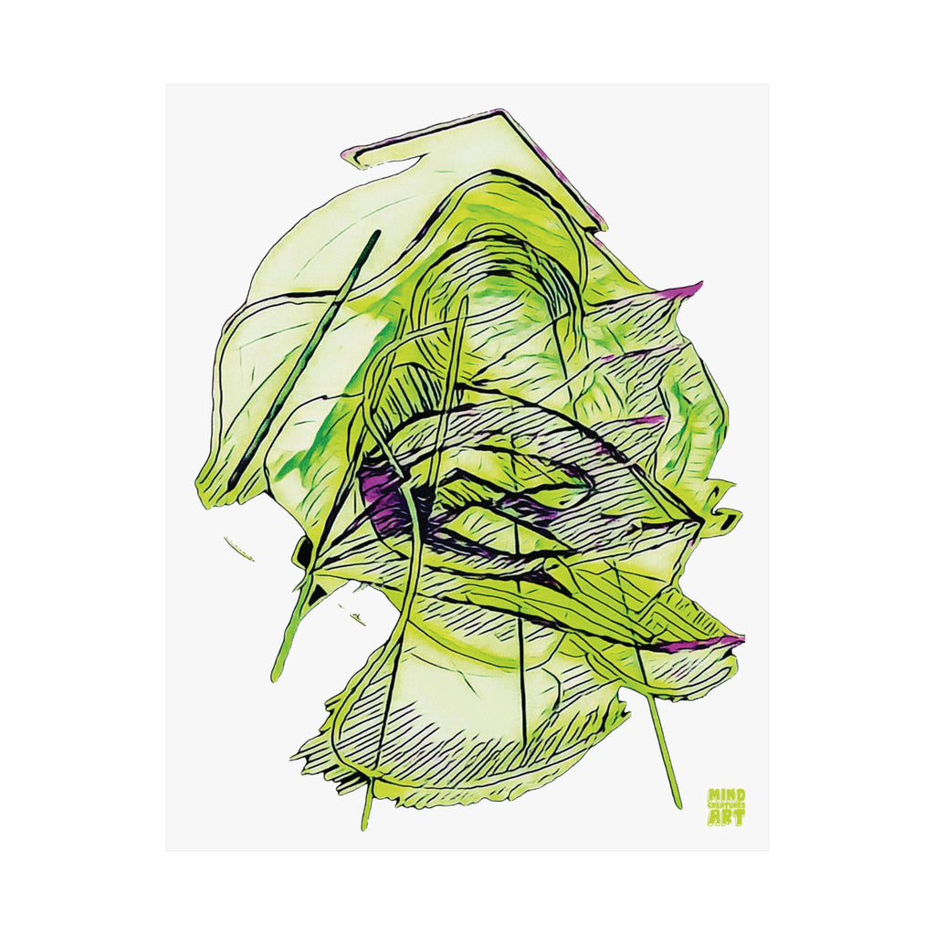 Dive Reflex (Lime, White Background) Matte Poster