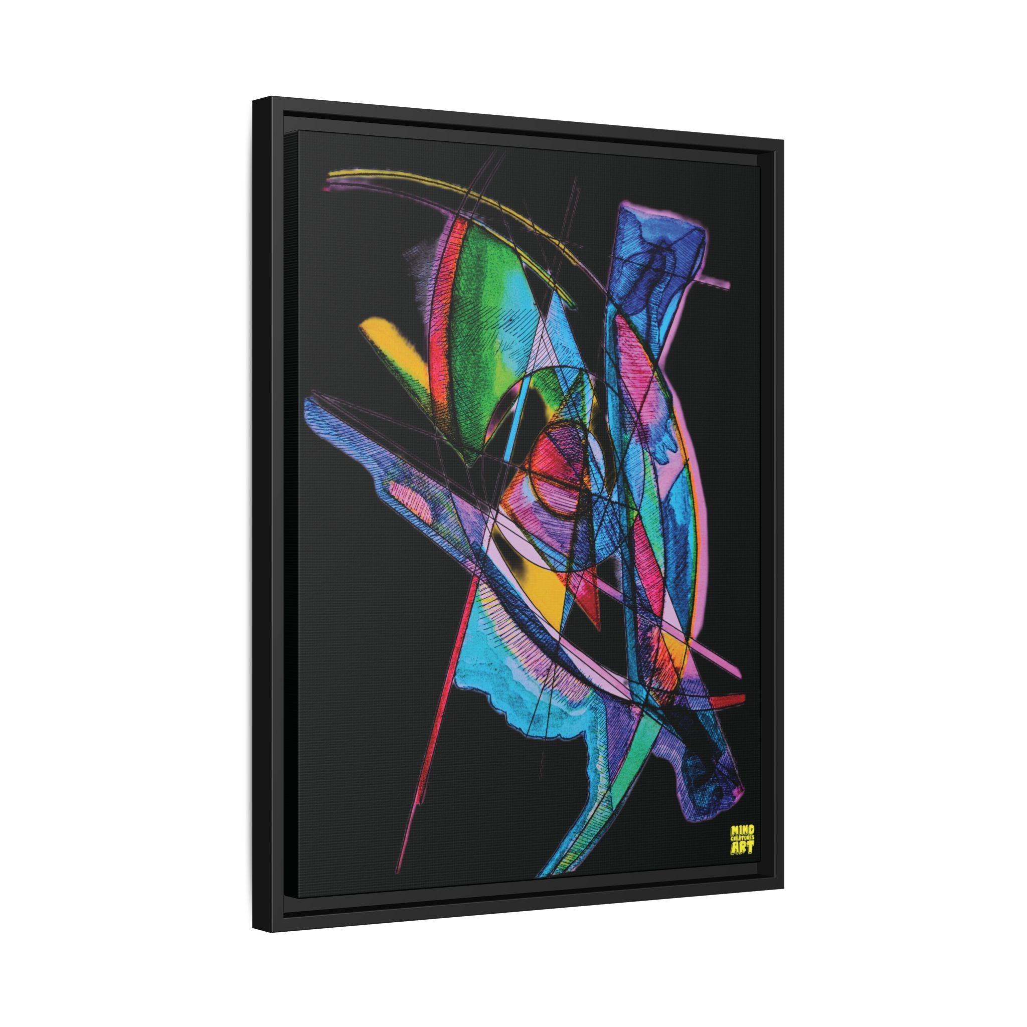 Watching (Black Background) Matte Canvas, Framed