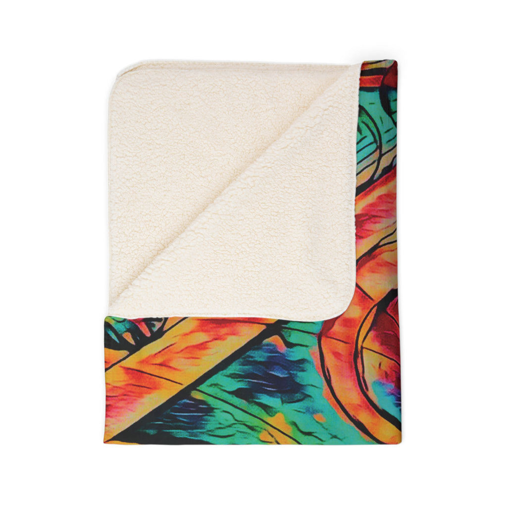 Love (Bright) Fleece Sherpa Blanket