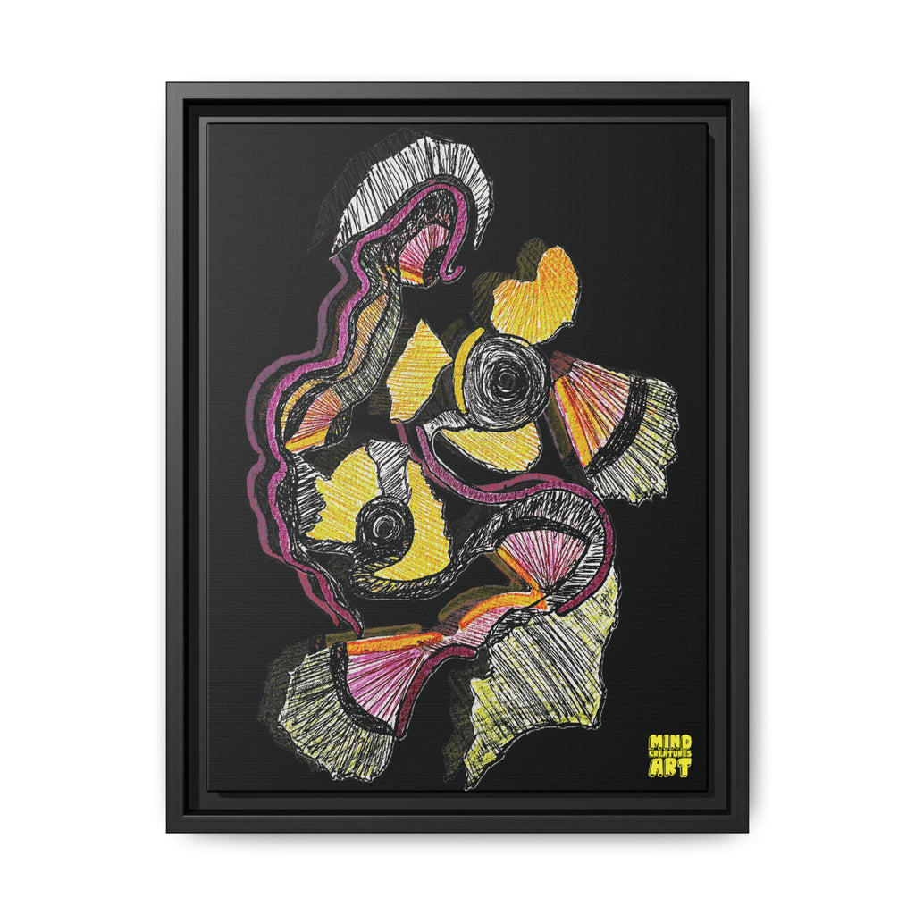 Crimson Teacher (Black Background) Matte Canvas, Framed
