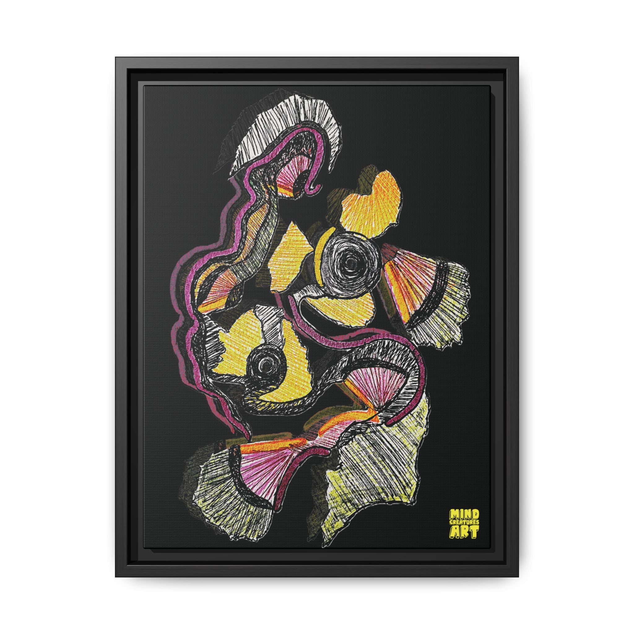 Crimson Teacher (Black Background) Matte Canvas, Framed