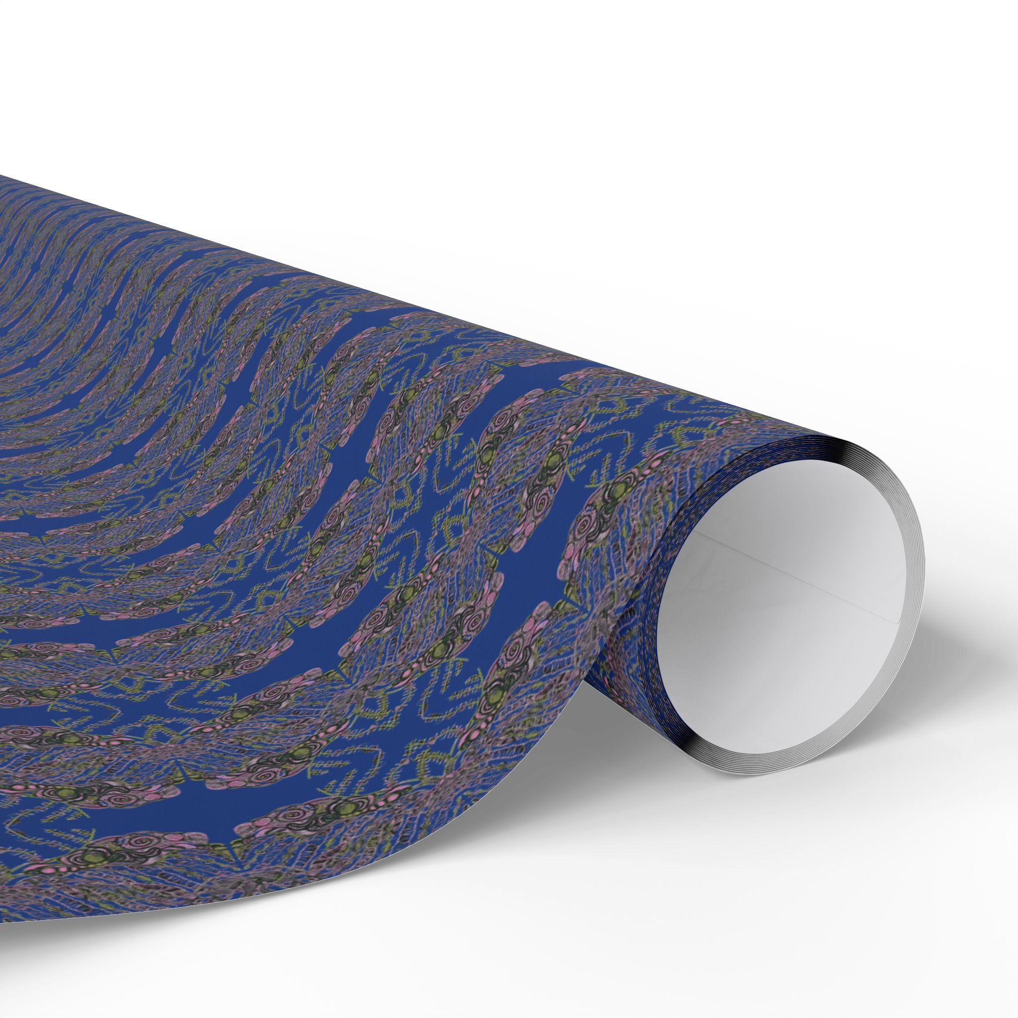 Vessel (Neon, Mirror, Blue Background) Heavy Wrapping Paper