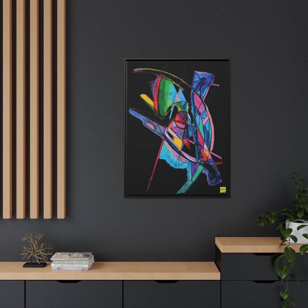 Watching (Black Background) Matte Canvas, Framed