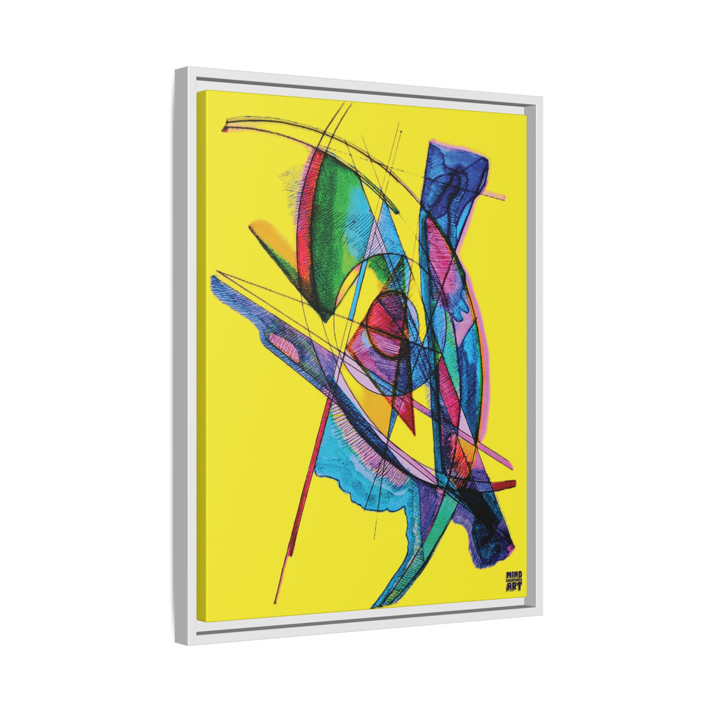 Watching (Yellow Background) Matte Canvas, Framed