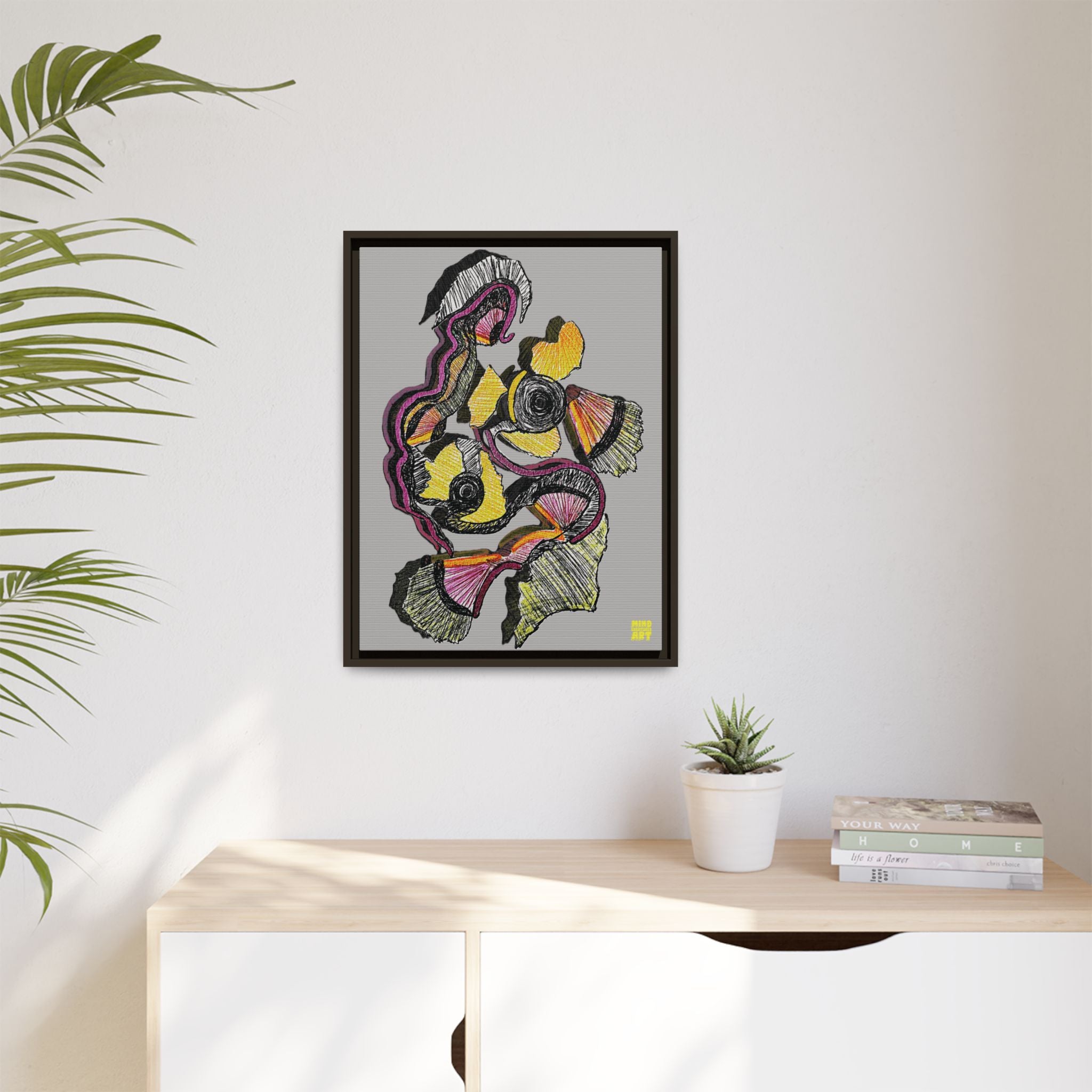 Crimson Teacher (Light Gray Background) Matte Canvas, Framed