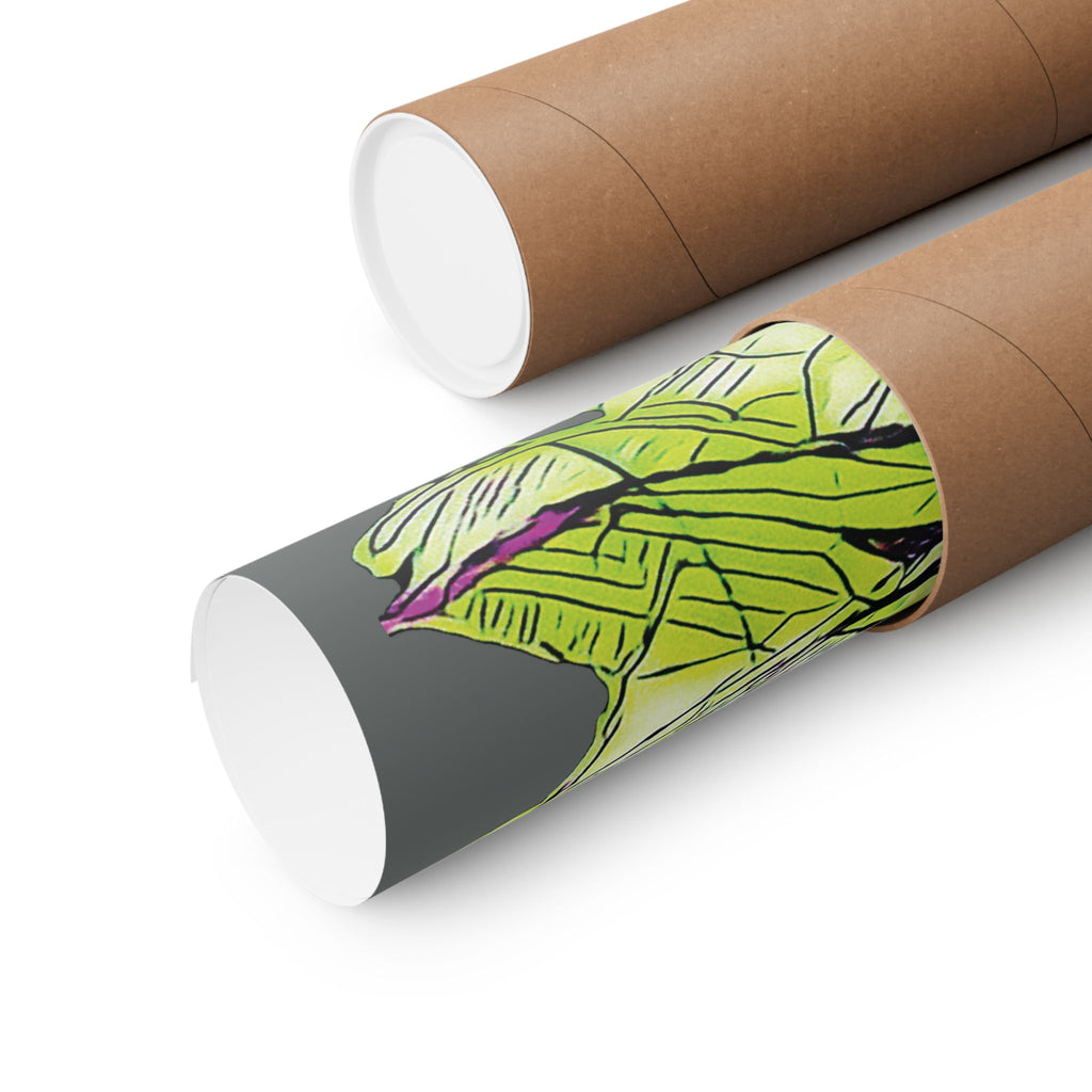 Dive Reflex (Lime, Dark Gray Background) Matte Poster