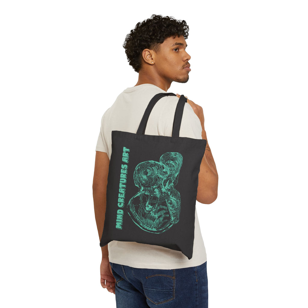 Curiosity (Teal) Cotton Canvas Tote Bag