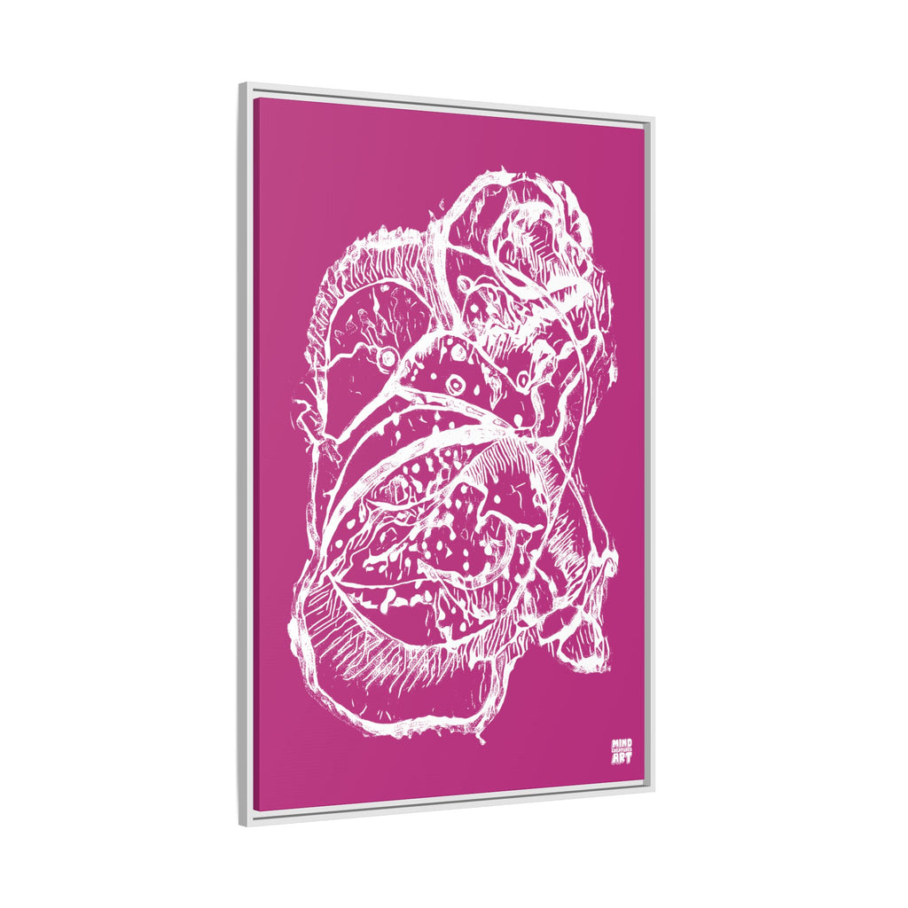 Exploration (White, Pink Background) Matte Canvas, Framed