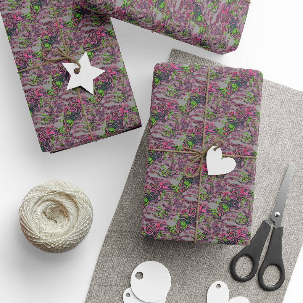 Vessel (Neon, Gray Background) Heavy Wrapping Paper