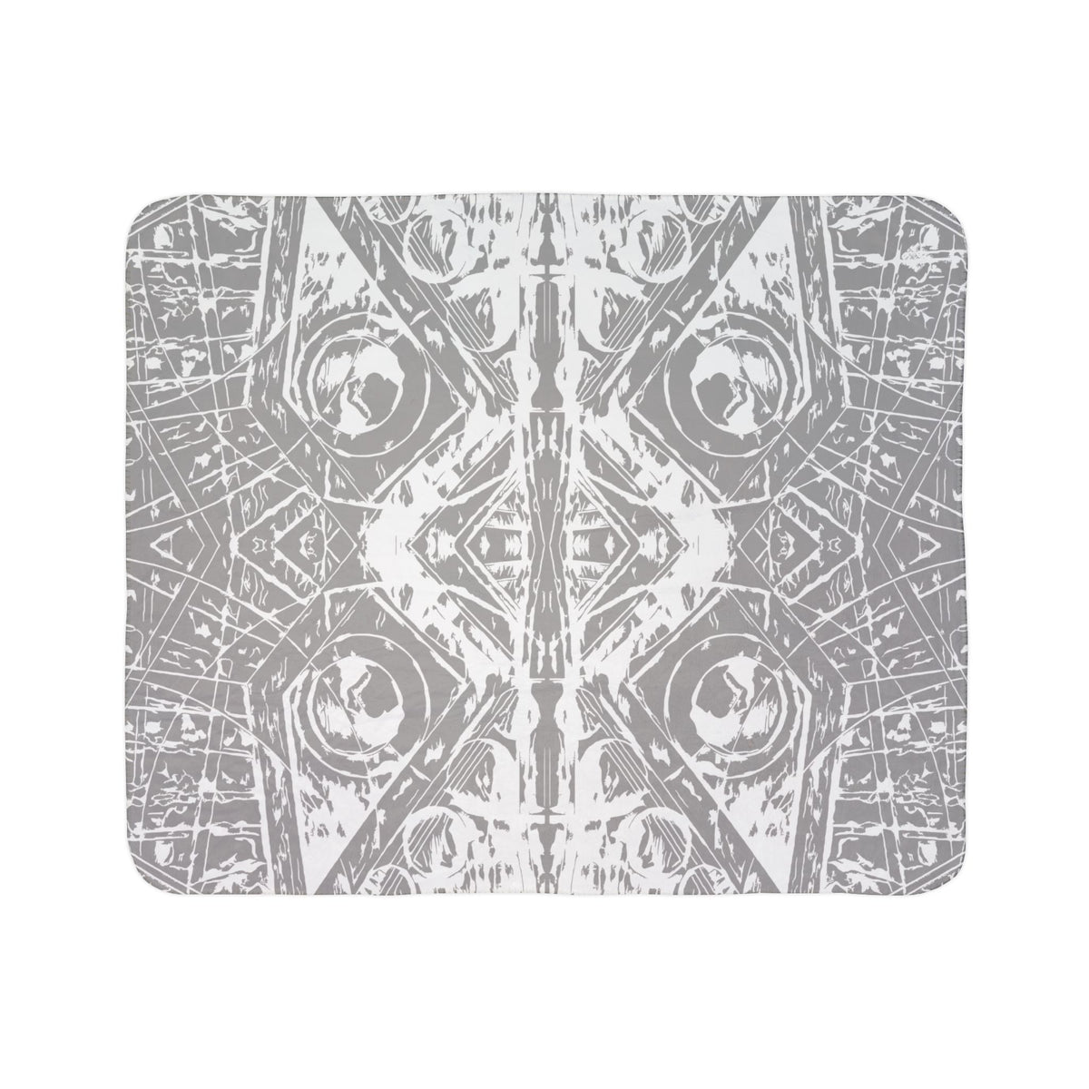 Love (White, Mirror, Gray Background) Fleece Sherpa Blanket
