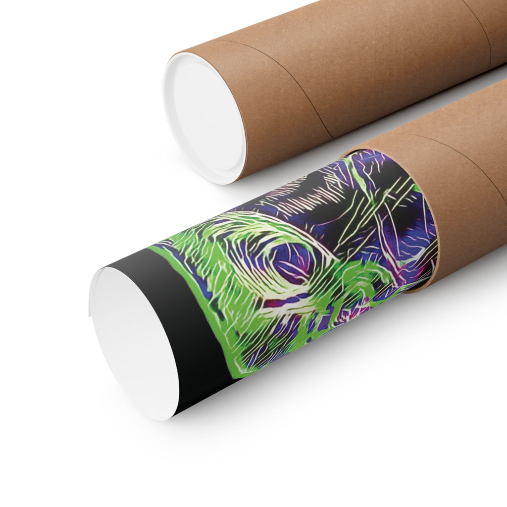Curiosity (Electric Green, Black Background) Matte Poster