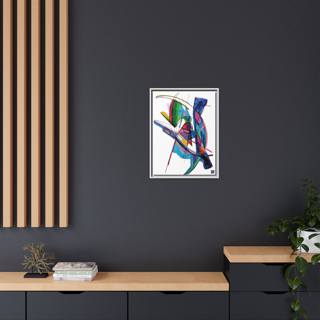 Watching (White Background) Matte Canvas, Framed