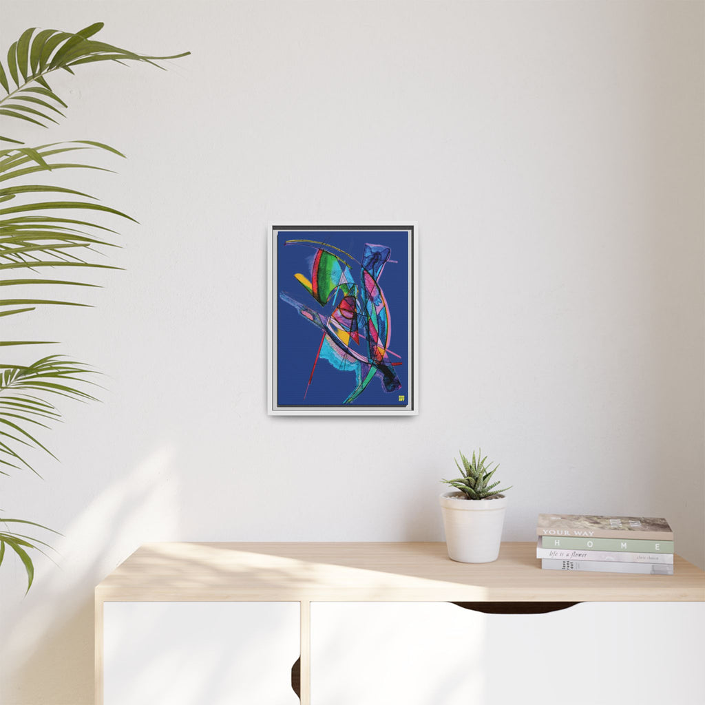Watching (Dark Blue Background) Matte Canvas, Framed