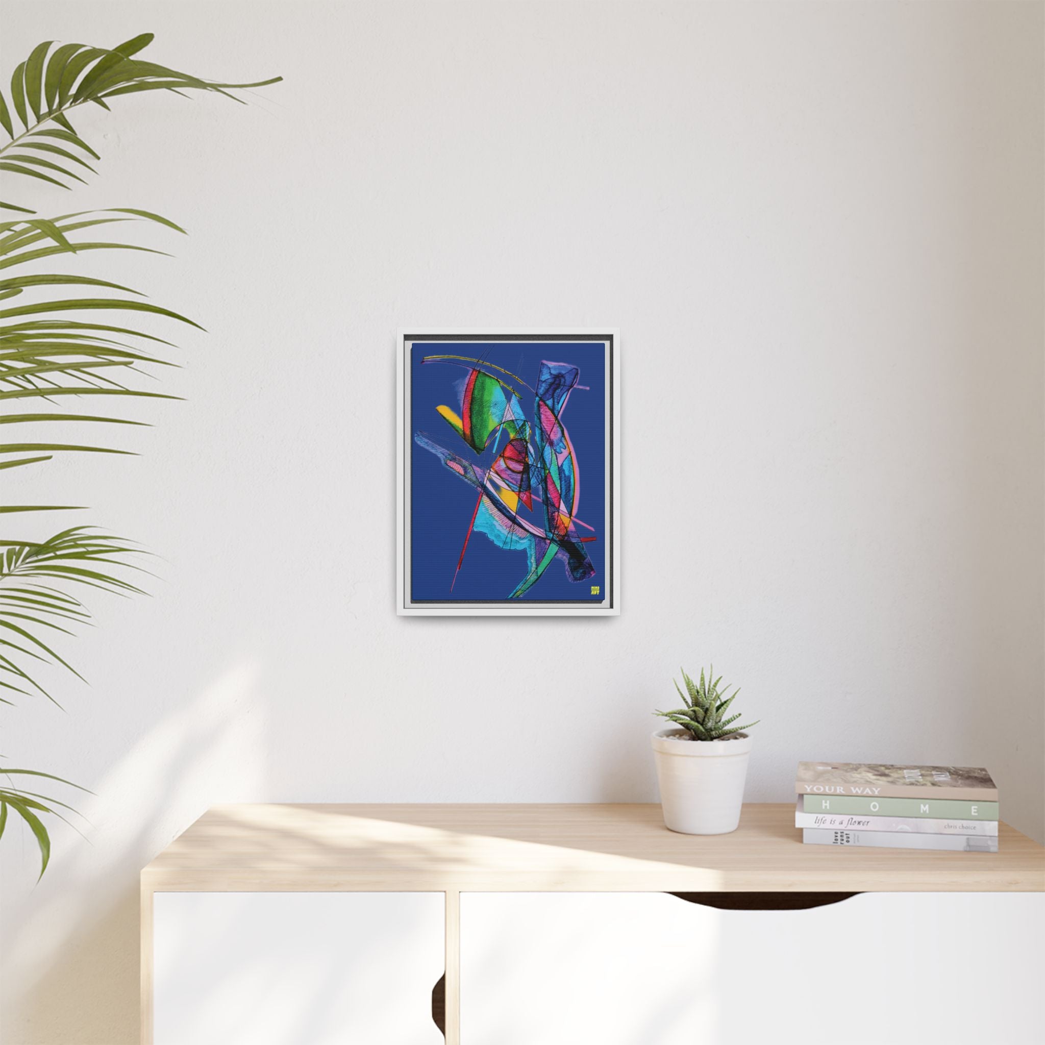 Watching (Dark Blue Background) Matte Canvas, Framed
