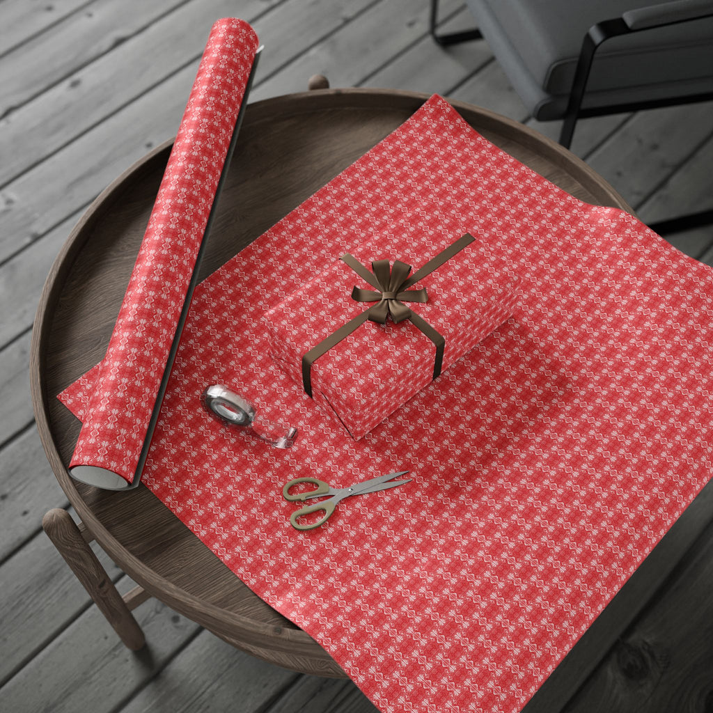 Love (White, Red Background) Heavy Wrapping Paper