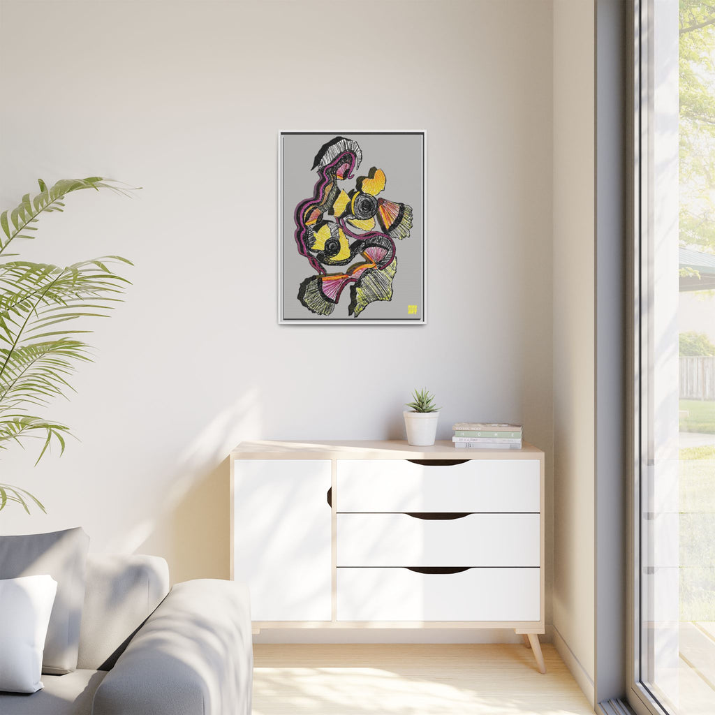 Crimson Teacher (Light Gray Background) Matte Canvas, Framed