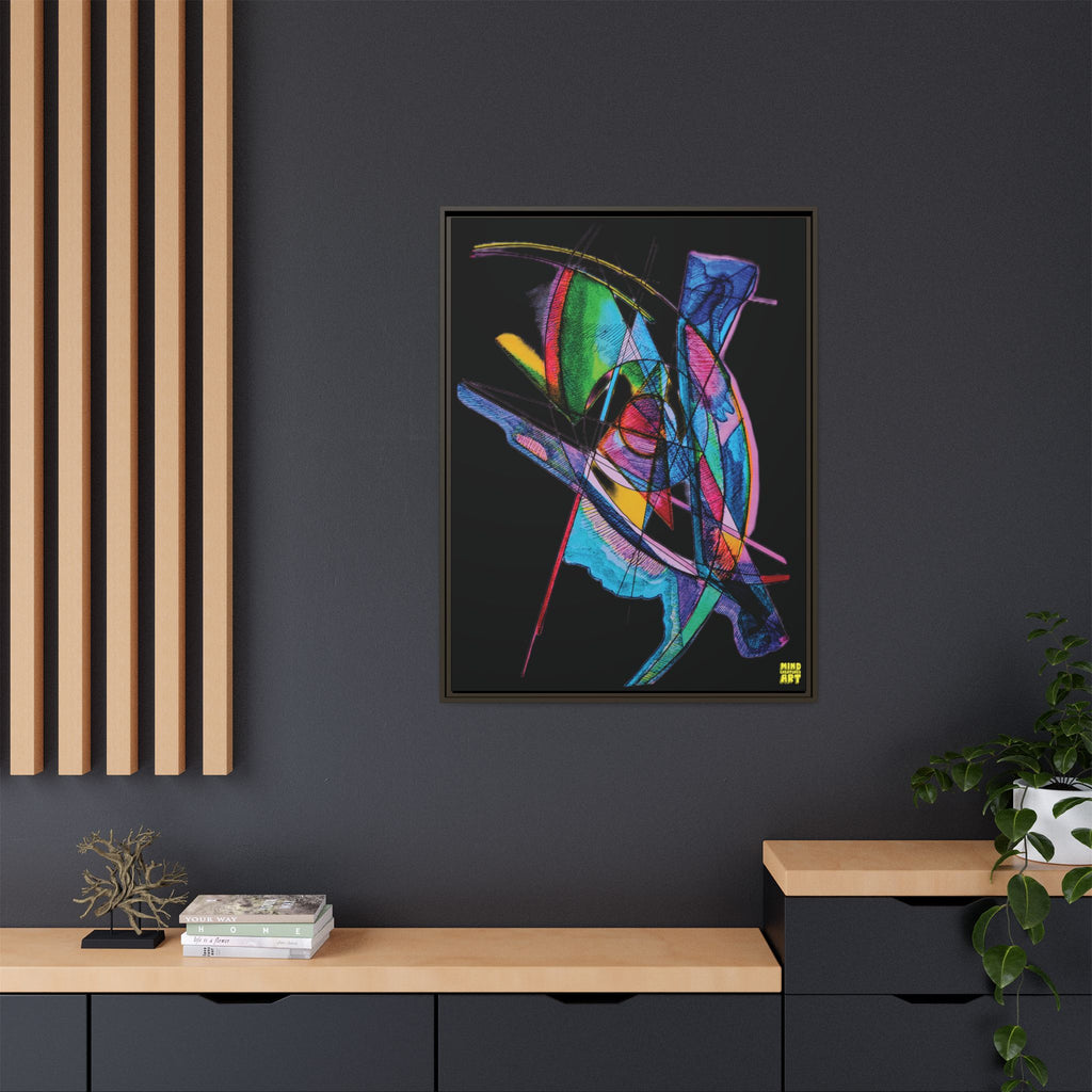 Watching (Black Background) Matte Canvas, Framed