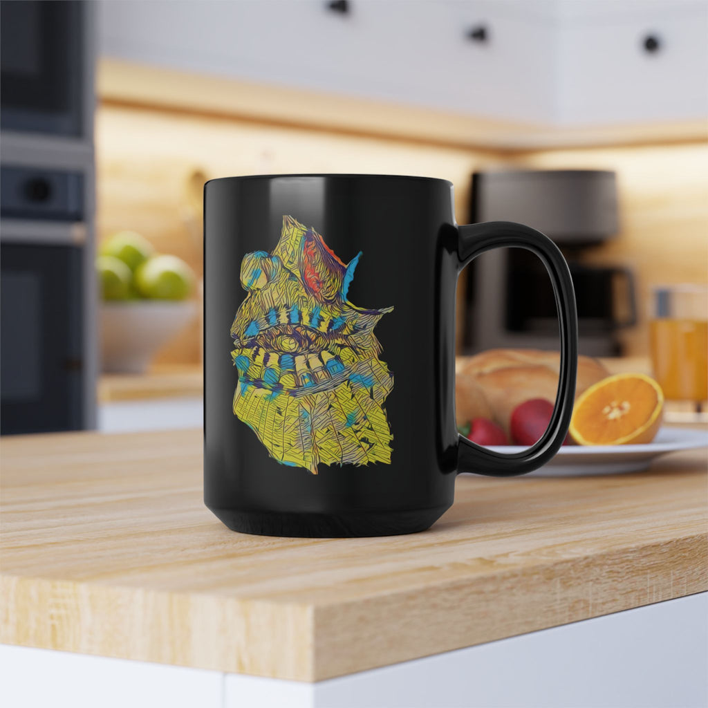 Hypnagogic (Neon) Black Ceramic Mug (11oz, 15oz)