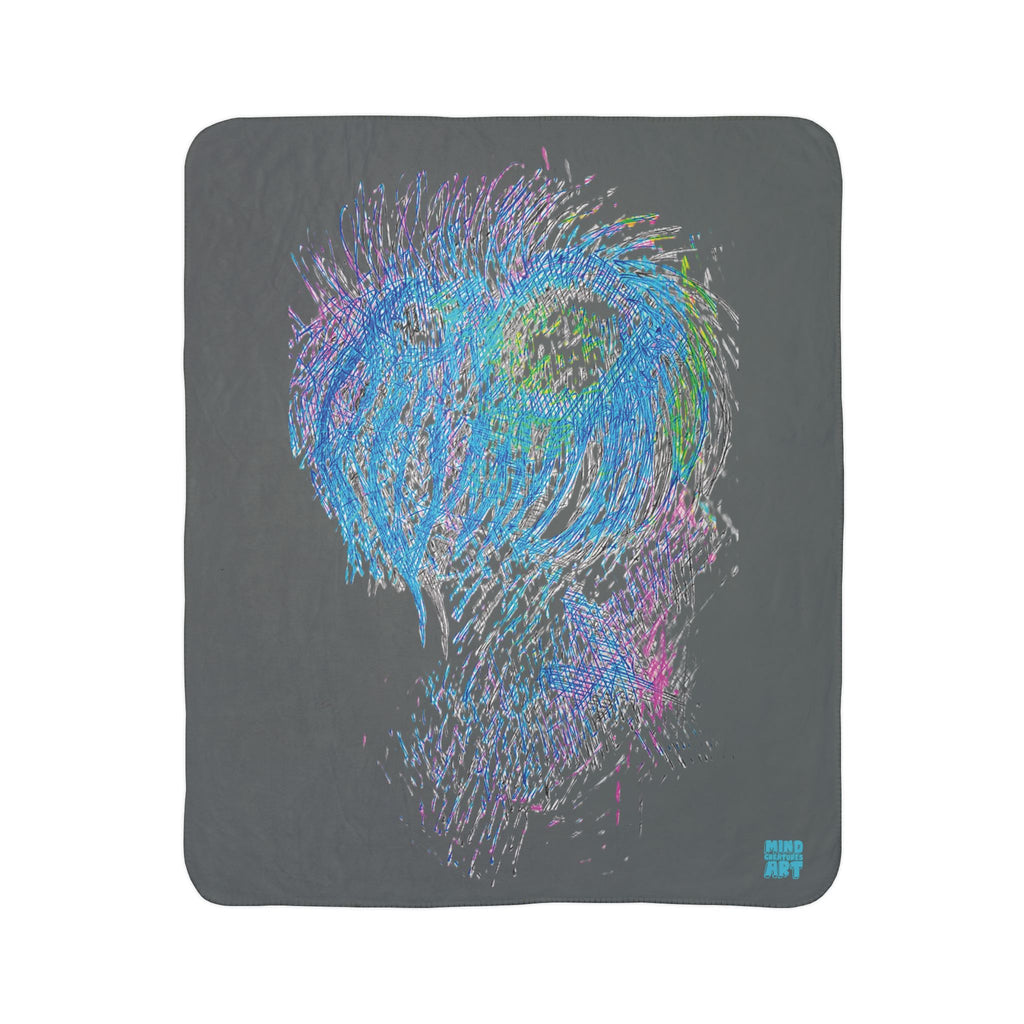 Party Monster (Dark Gray Background) Fleece Sherpa Blanket