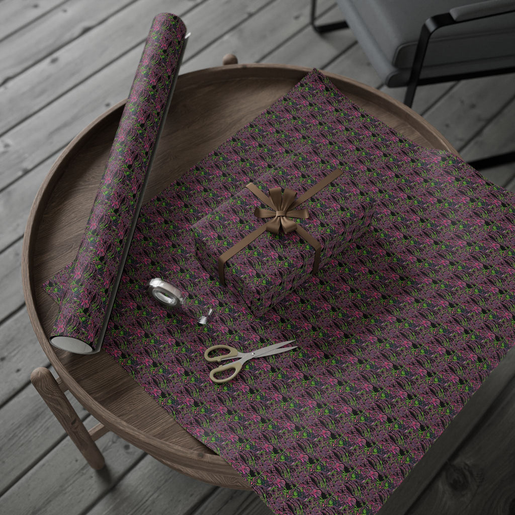 Vessel (Neon, Black Background) Heavy Wrapping Paper