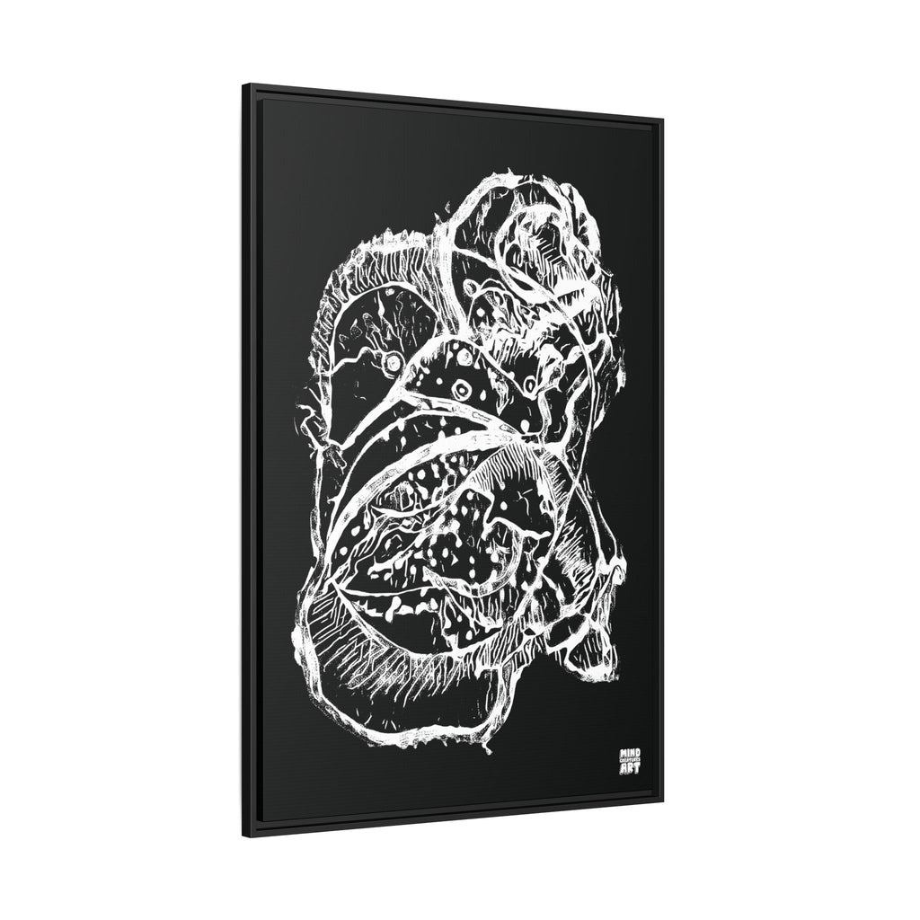 Exploration (White, Black Background) Matte Canvas, Framed