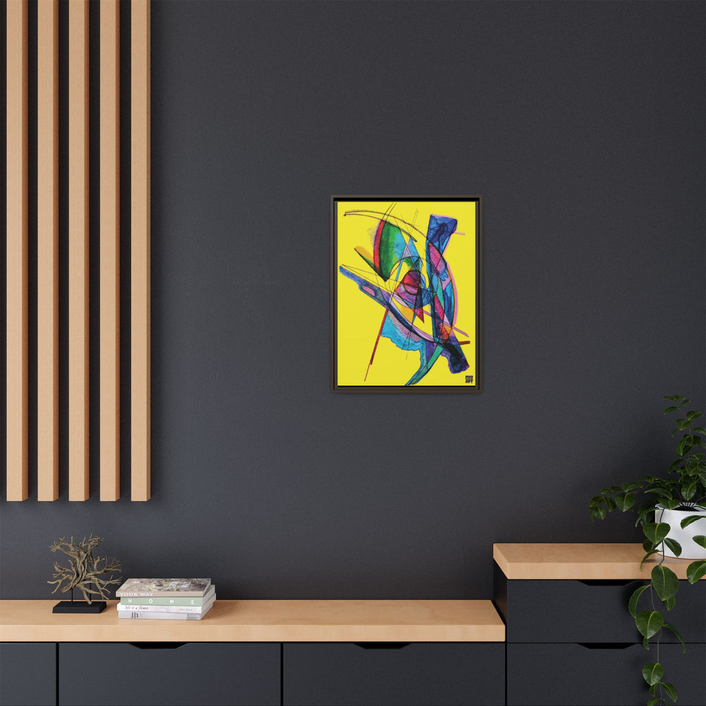 Watching (Yellow Background) Matte Canvas, Framed
