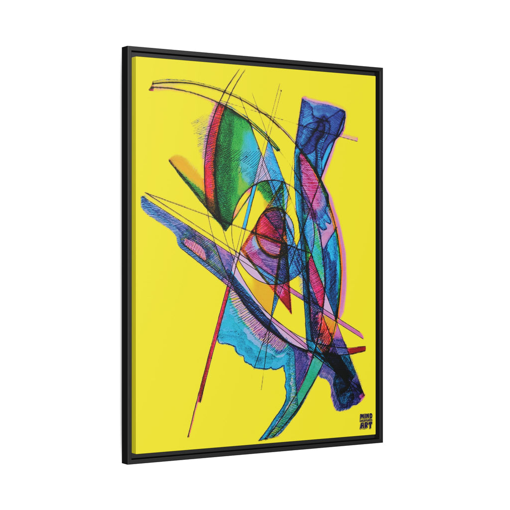 Watching (Yellow Background) Matte Canvas, Framed