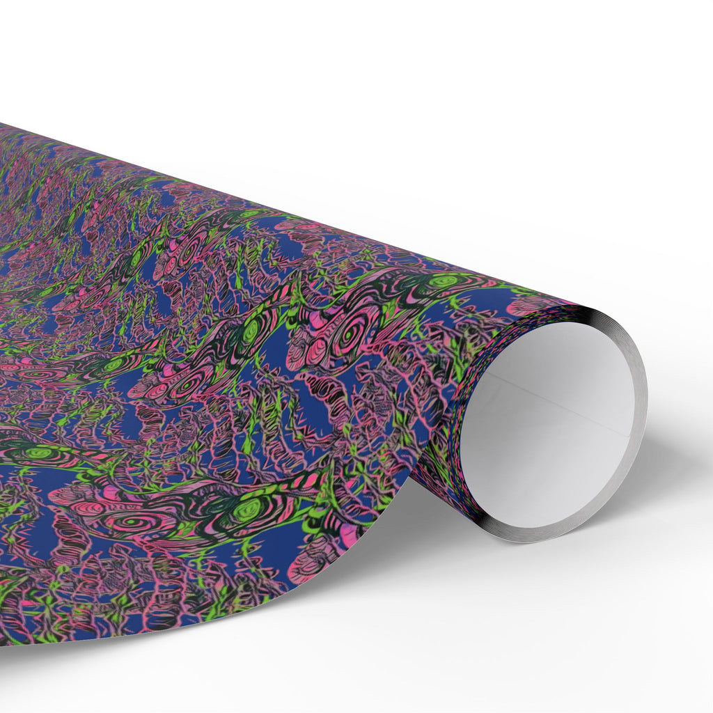 Vessel (Neon, Blue Background) Heavy Wrapping Paper