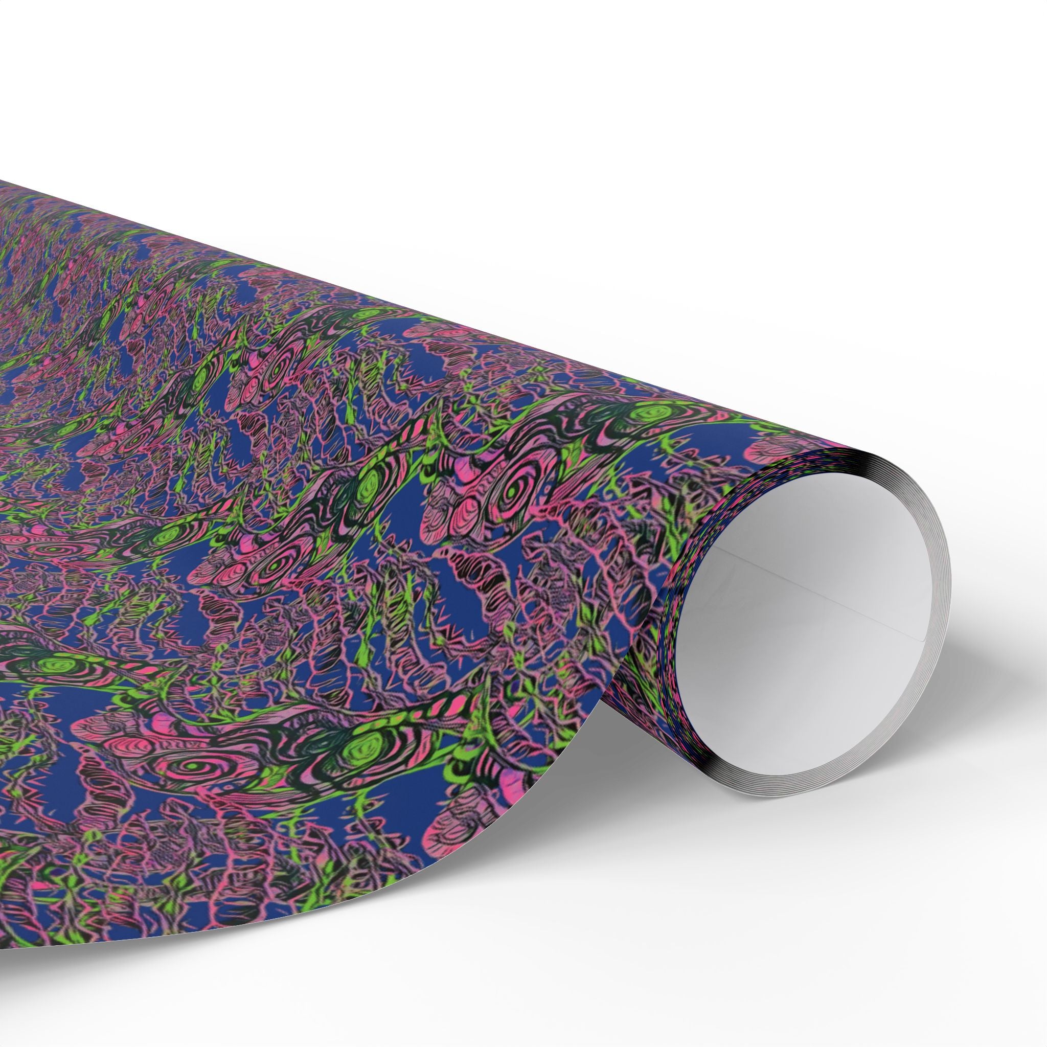 Vessel (Neon, Blue Background) Heavy Wrapping Paper