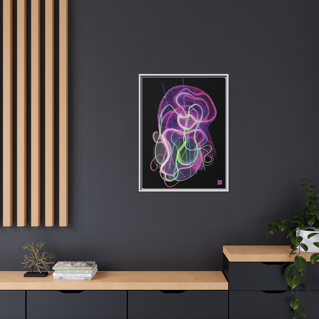Davy Jones (Electric Pink, Black Background) Matte Canvas, Framed