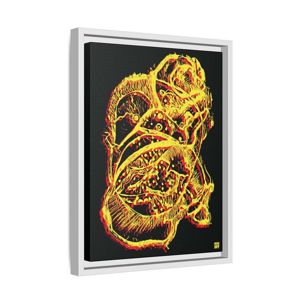 Exploration (Blur, Red & Yellow, Black Background) Matte Canvas, Framed
