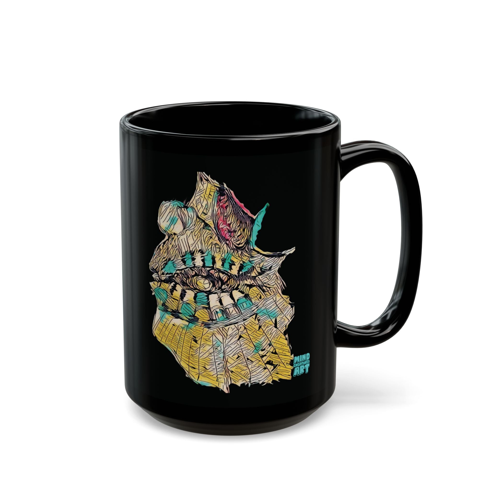 Hypnagogic (Gold) Black Ceramic Mug (11oz, 15oz)